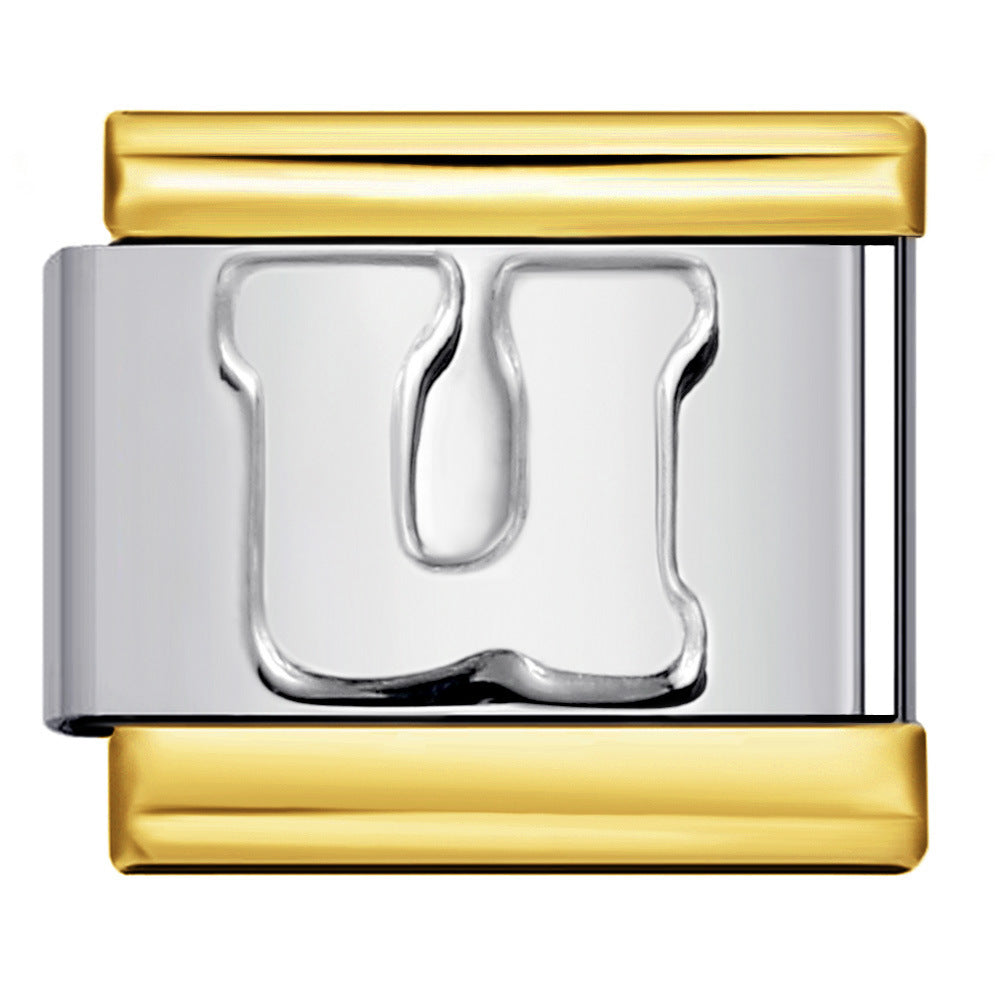 Wholesale Italian Charm Bracelet 9mm DIY letter Creative Stainless Steel Composable Bracelet