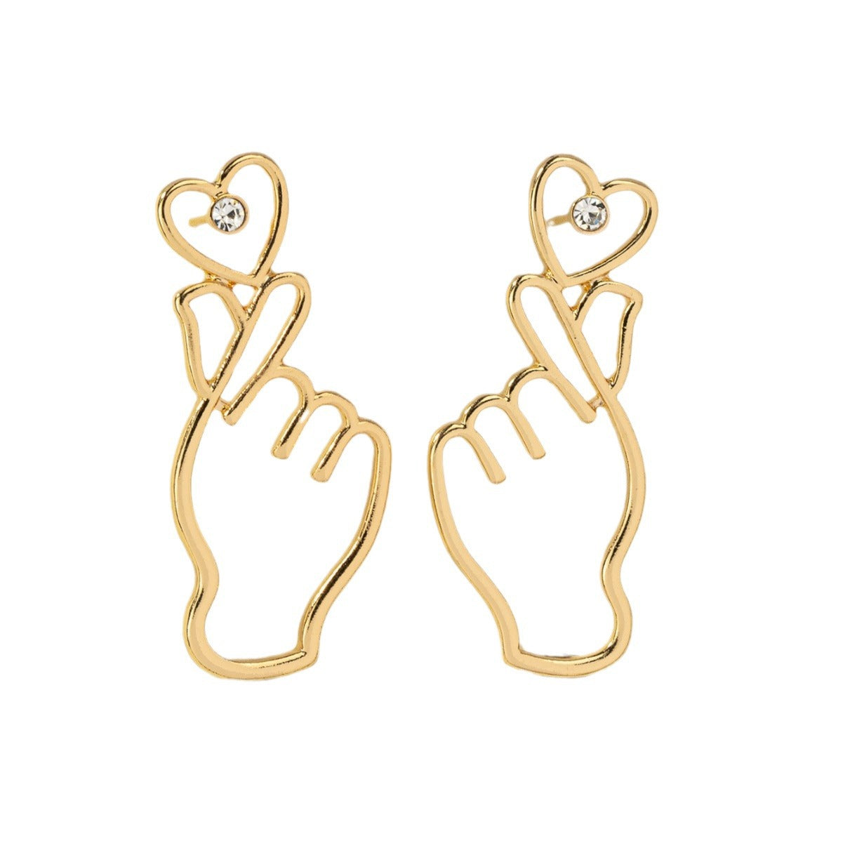 Wholesale heart inlaid rhinestone earrings