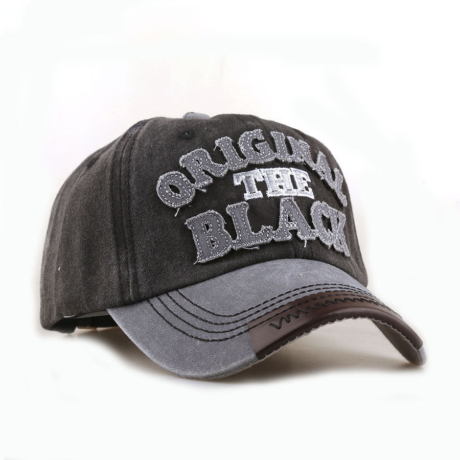 Wholesale Embroidered Black Washed Cotton Baseball Cap