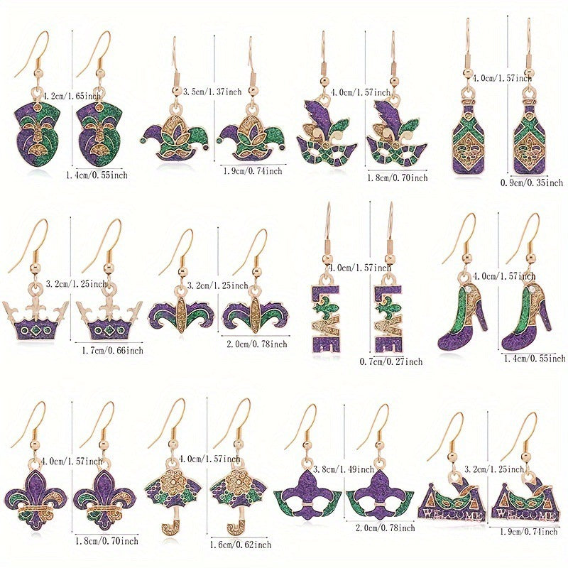 Wholesale Carnival Earrings Glittering Iris Mask Umbrella Dangles