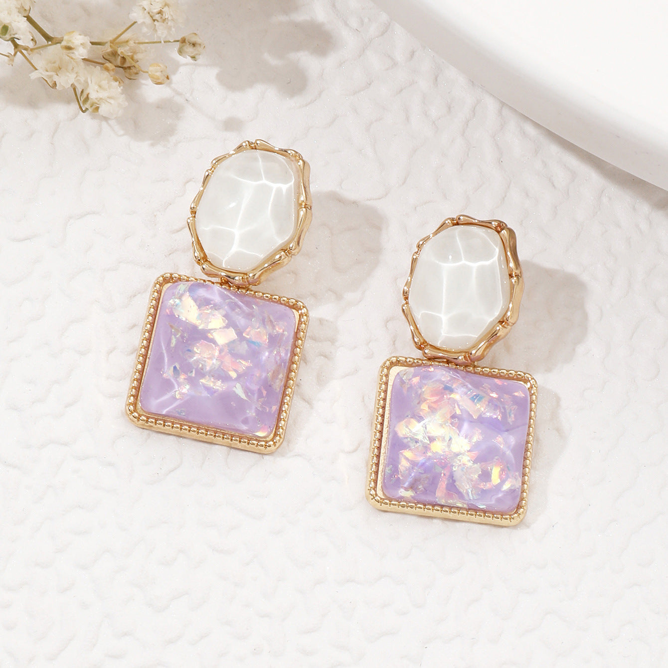 Wholesale Trendy Resin Water Ripple Earrings,  French Style Fashion Jewelry for Everyday Wear