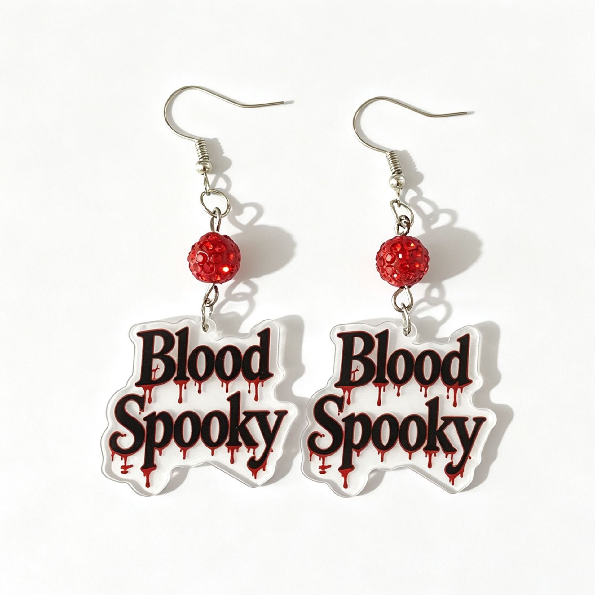 Wholesale Acrylic Red Letter Print  Earrings Party Fashion Accessory