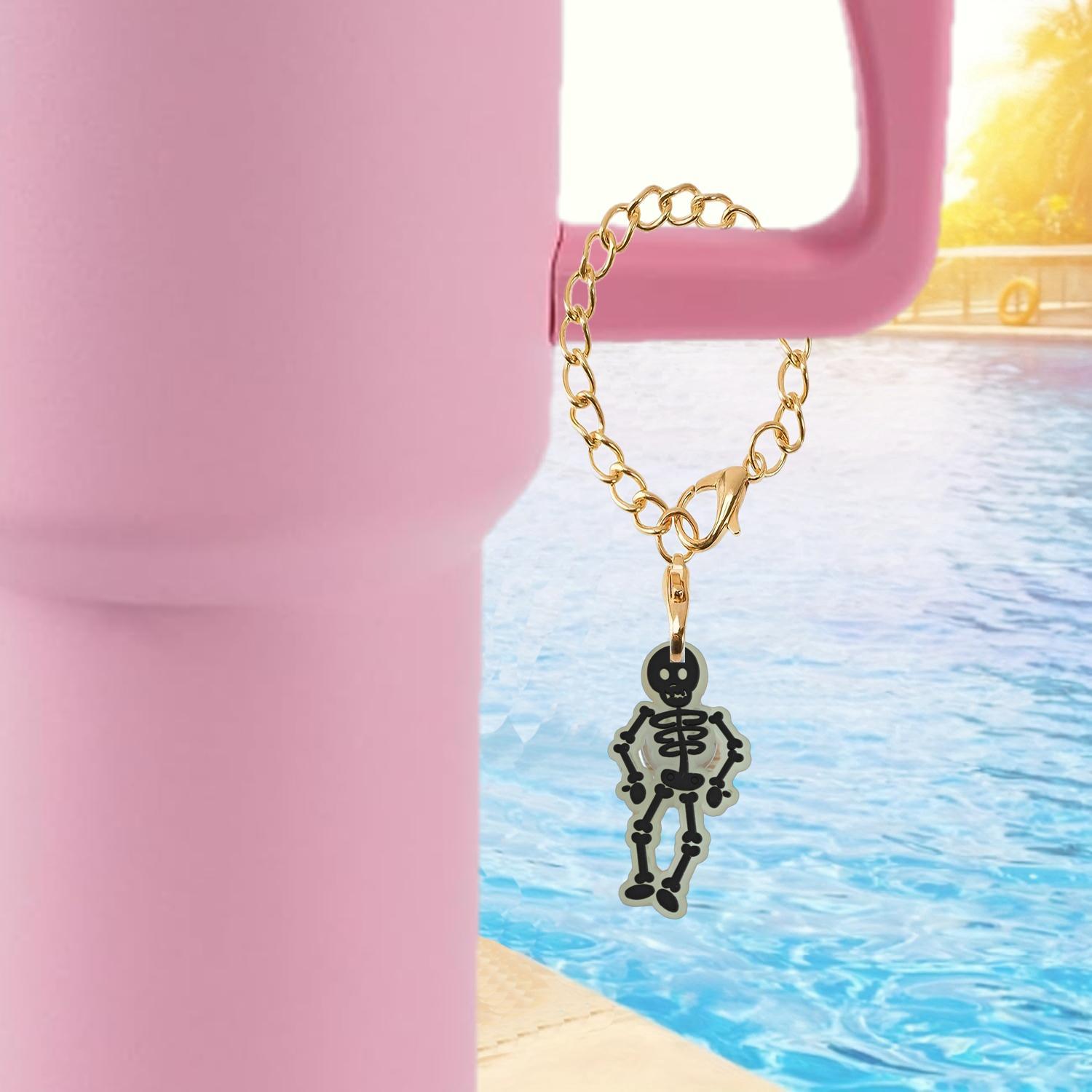 Wholesale Halloween Fluorescent Bat Skull Soft Rubber Hanging Chain Cup Accessories Chain ACC-CA-XieJi007