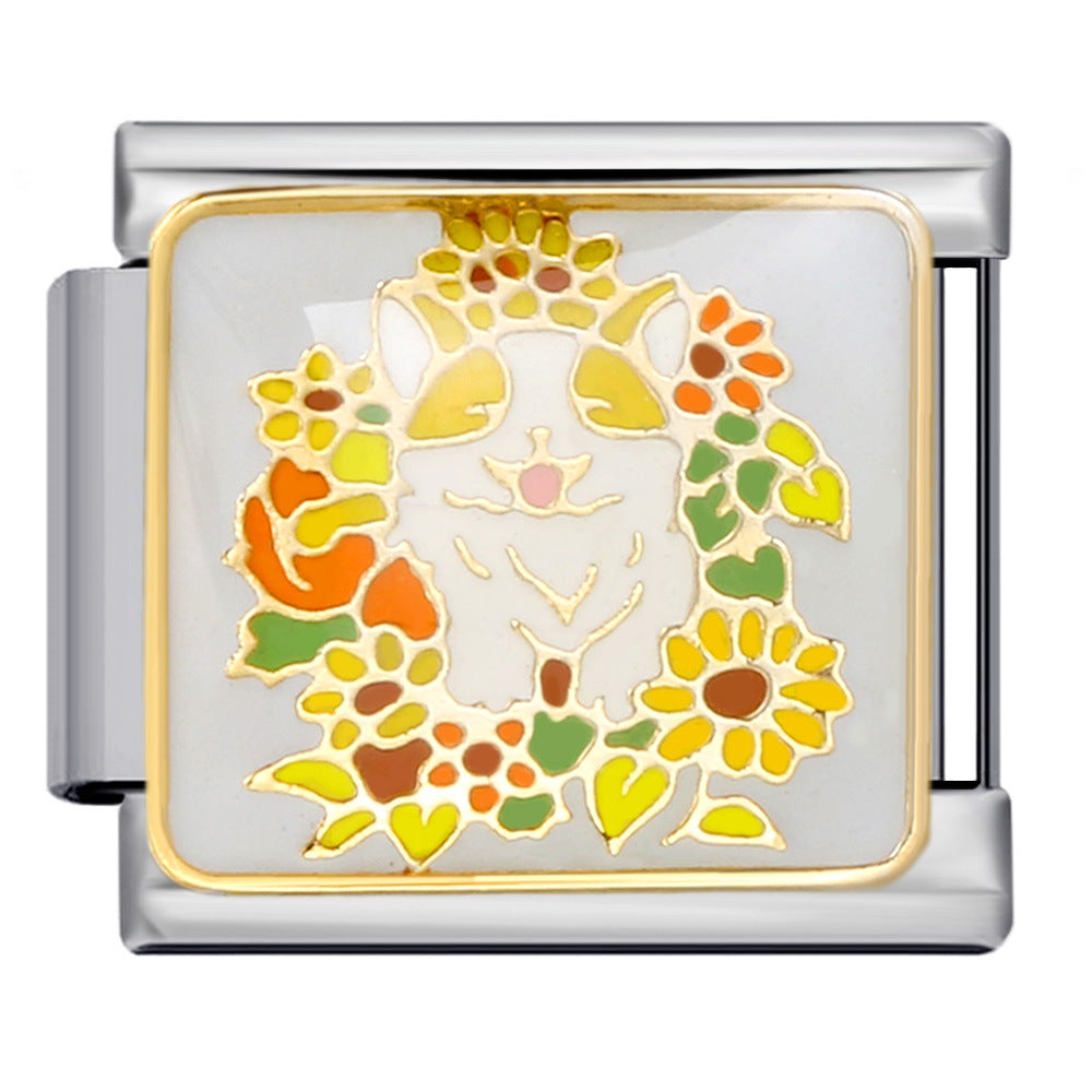 Wholesale Italian Charm Bracelet 9mm DIY Splicing Removable Pet People Element Stainless Steel Composable Bracelet