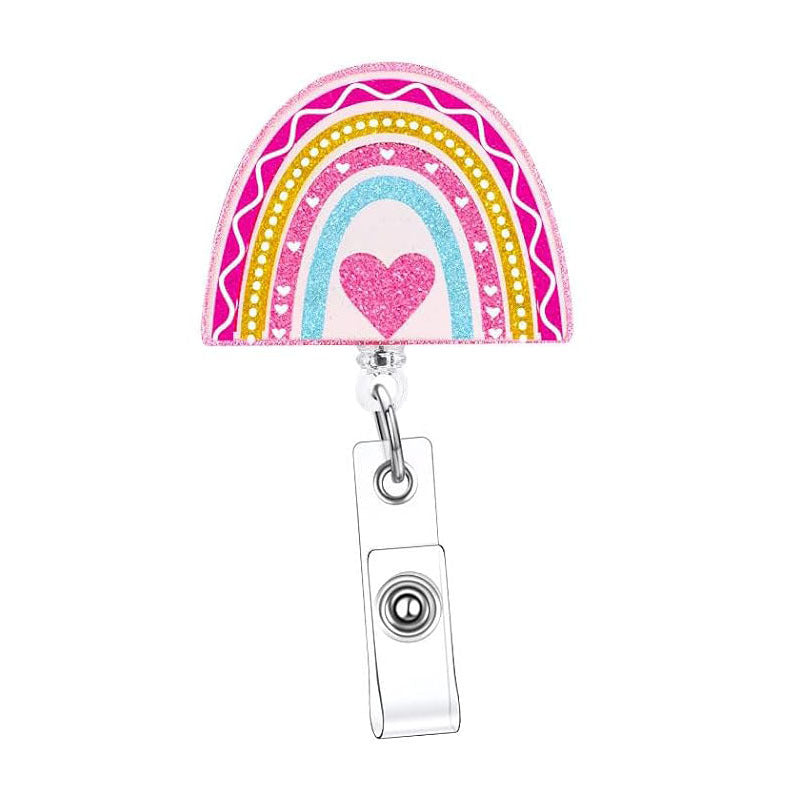 Wholesale Colorful Acrylic Printed Smiley Face Badge Scroll Keychains ACC-KC-XinDing002