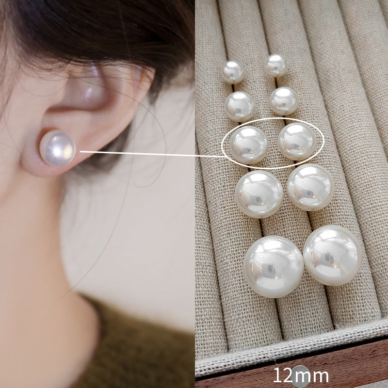 Wholesale Steamed Bun Pink Pearl Minimalist Earrings