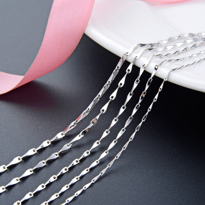 Wholesale silver chain s925 sterling silver simple short melon seeds clavicle chain