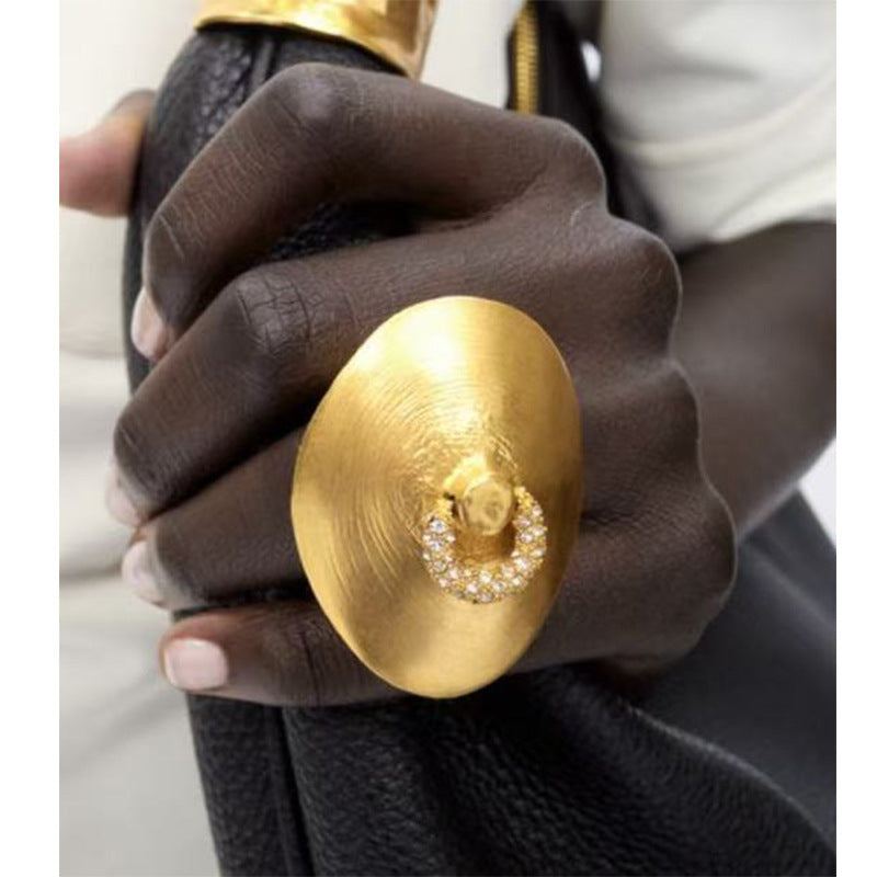 Wholesale Metal Asymmetric Oval Earrings