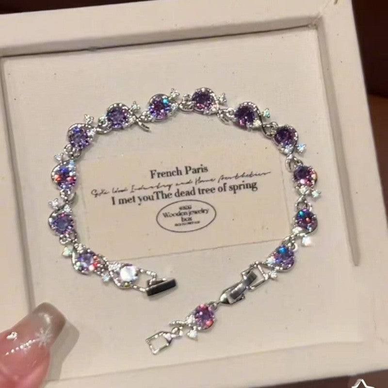 Wholesale Retro Purple Zircon Bracelet