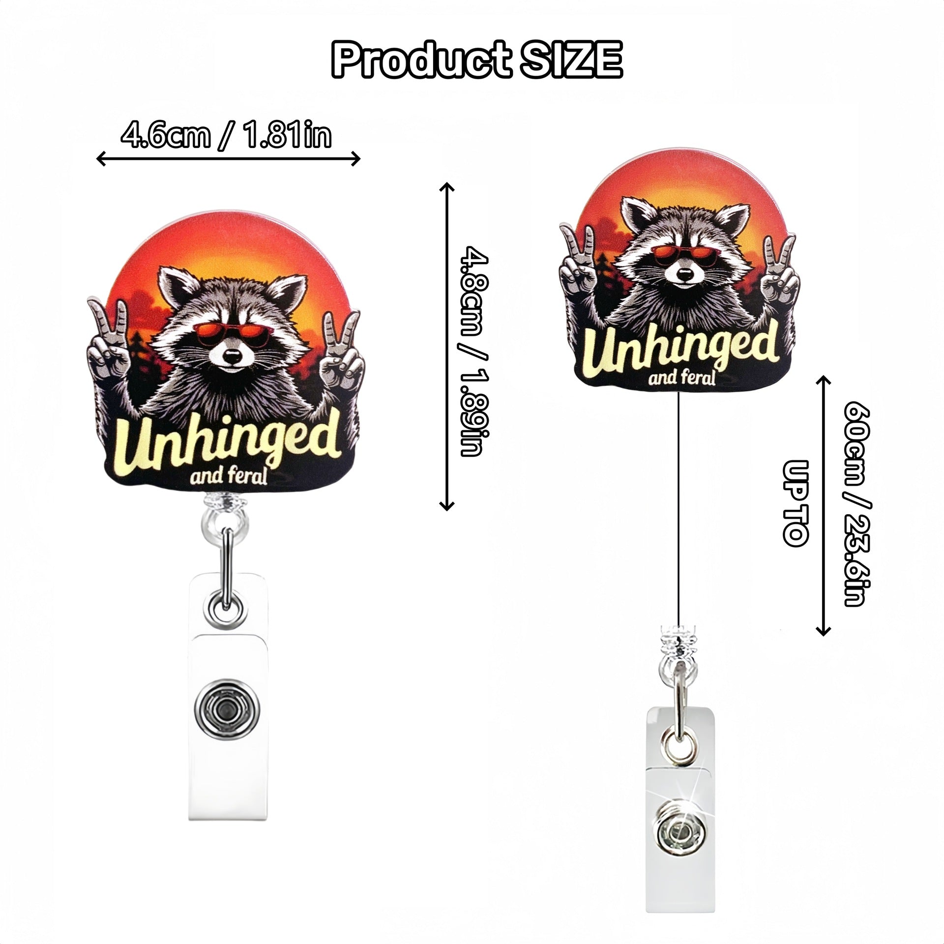 Wholesale Creative Red Panda Raccoon Badge Reels Keychains