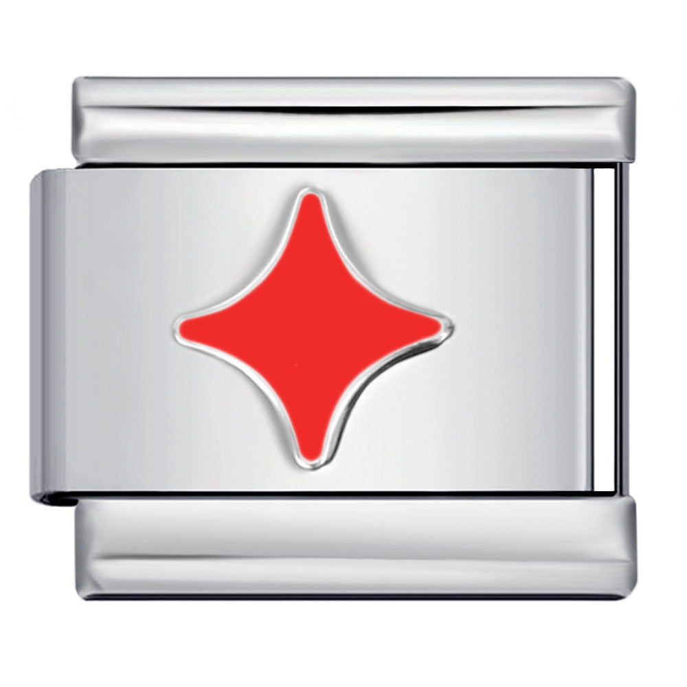 Wholesale Italian Charm Bracelet 9mm DIY Colorful Oil Dripping Heart    Creative Stainless Steel Composable Bracelet