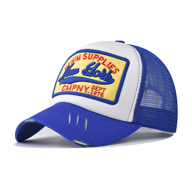 Wholesale New York 3D Embroidered Breathable Mesh Baseball Cap For Outdoor Summer