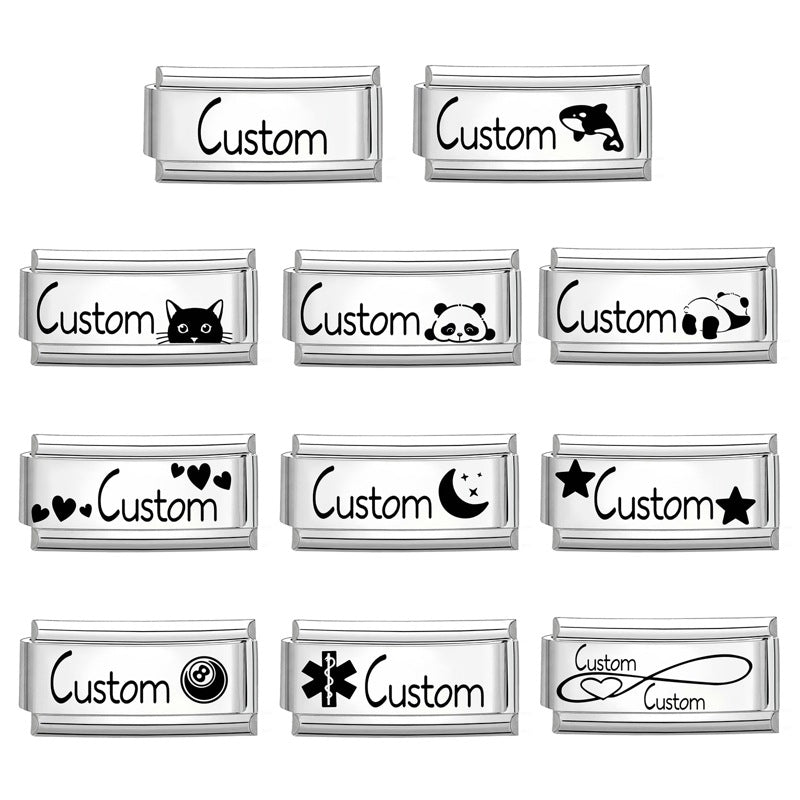 Wholesale Italian Charm Bracelet 9mm DIY Splicing Cute Creative Stainless Steel Composable Bracelet