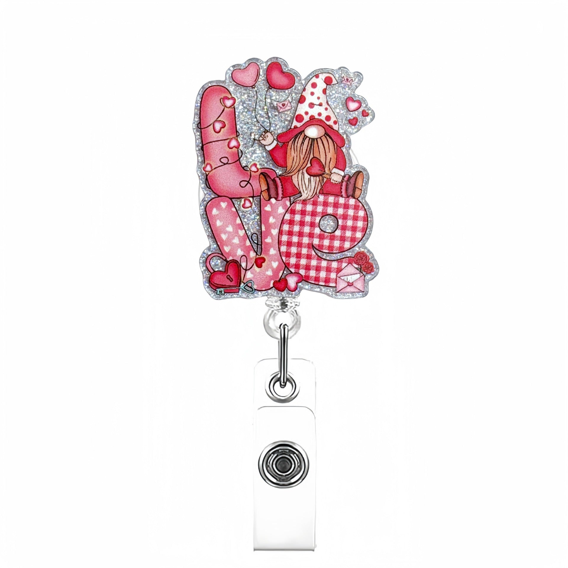 Wholesale Valentine' s Day Acrylic Telescopic Badge Reels