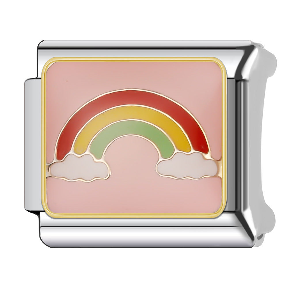 Wholesale Italian Charm Bracelet 9mm DIY Splicing Star Moon Planet Stainless Steel Composable Bracelet