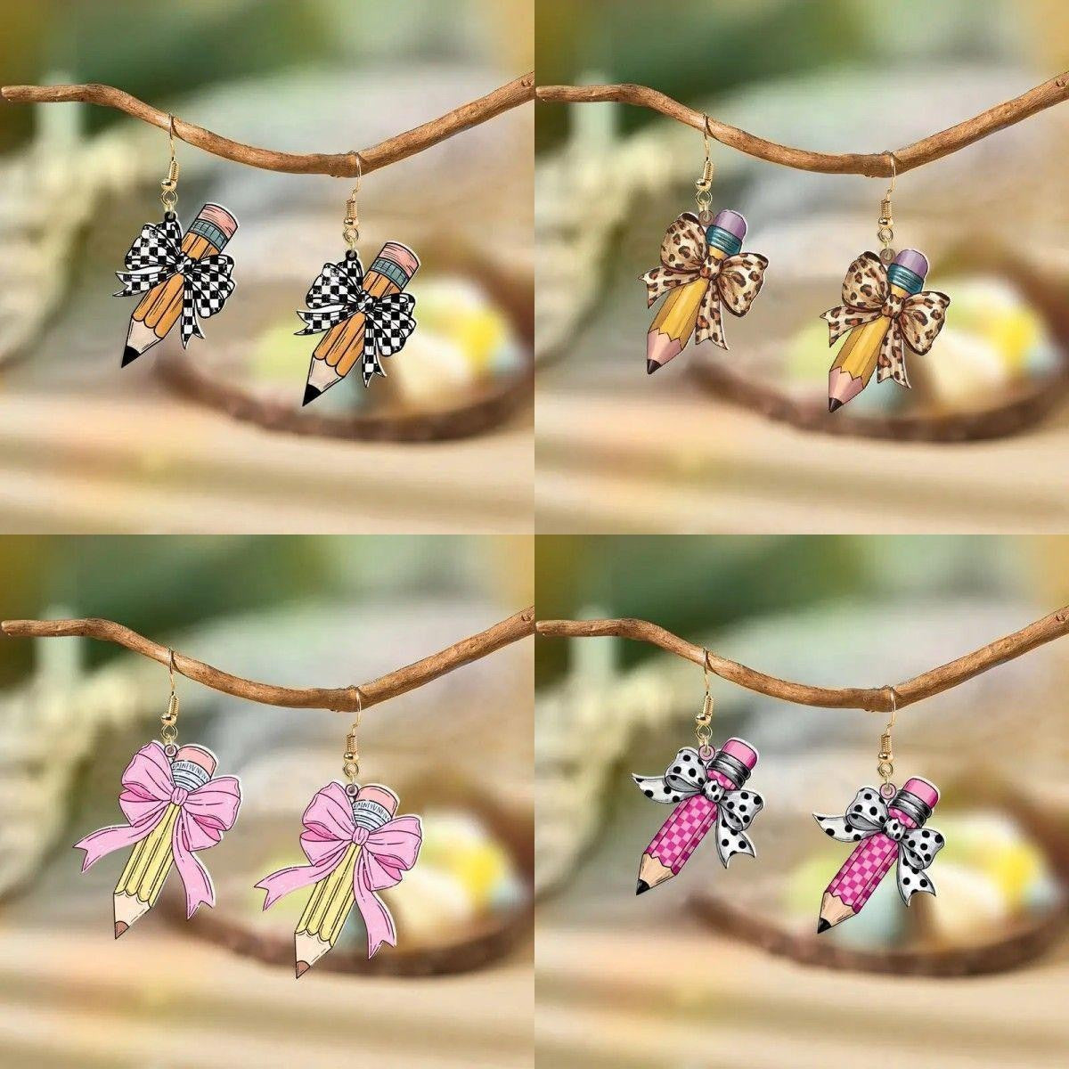 Wholesale Christmas acrylic earrings personality trend travel design earrings