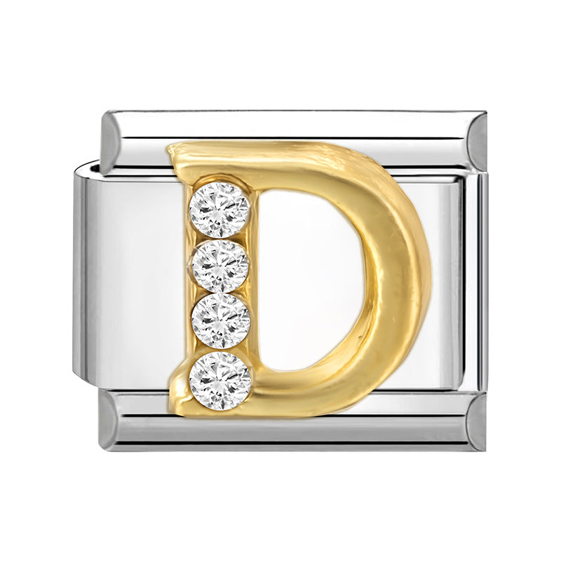 Wholesale 9mm Italian Charm Starter Bracelets DIY Letter Series Stainless Steel Composable Bracelet