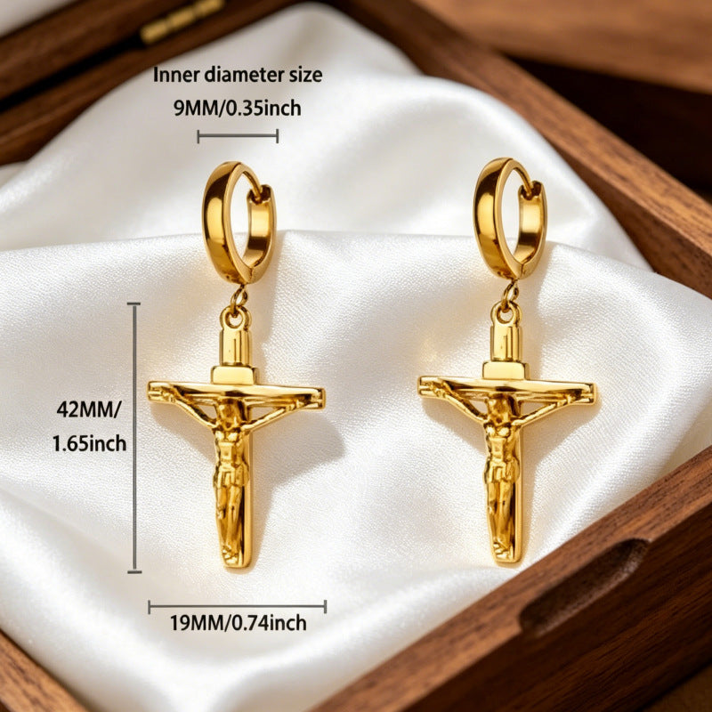 Wholesale Gold Plated Stainless Steel Cross Bracelet Unisex Fashion Jewelry Accessory for Boutique Resale