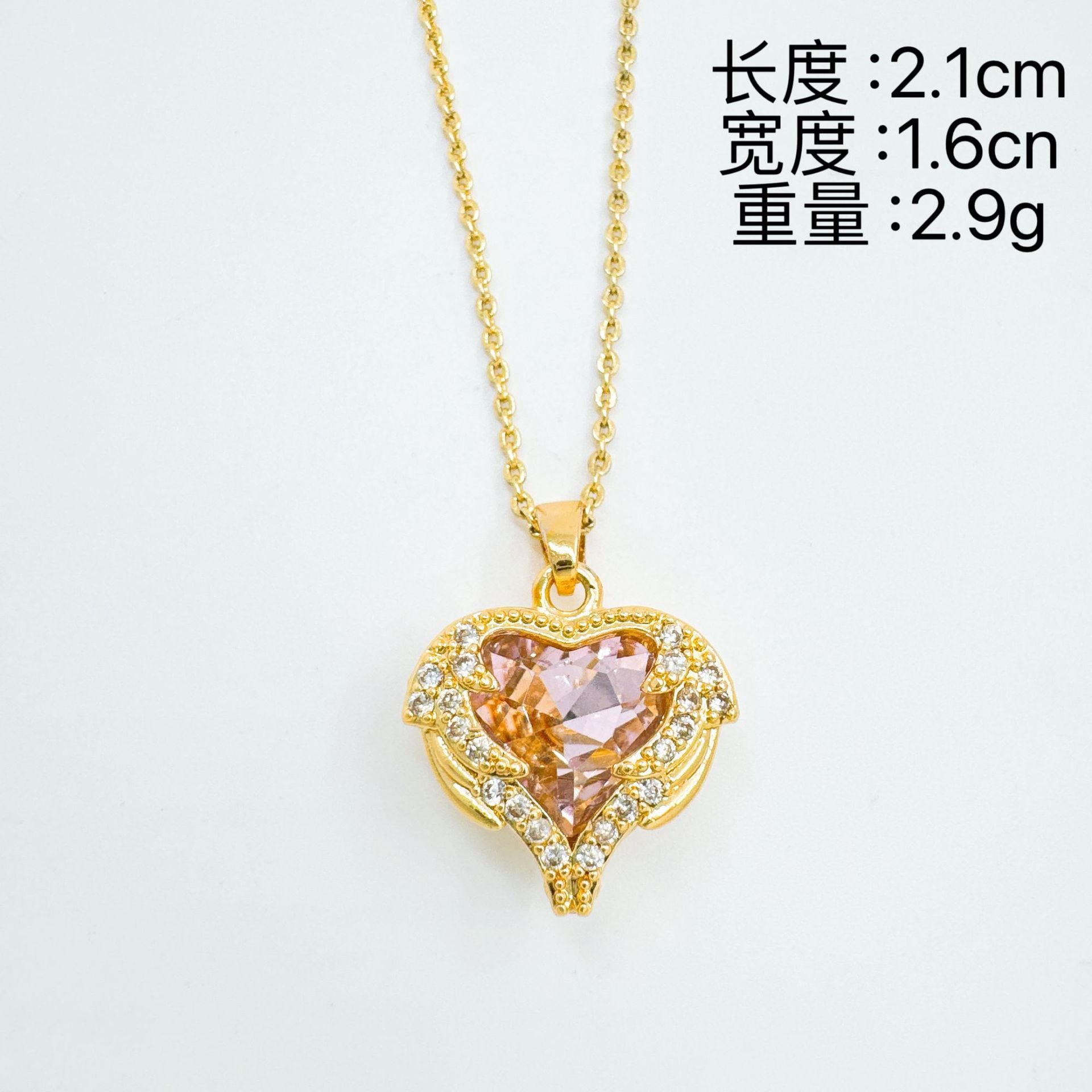 Wholesale European Style Heart Of Ocean Pendant Necklace Gold Plated Copper Zircon Women S Fashion Accessory Gift