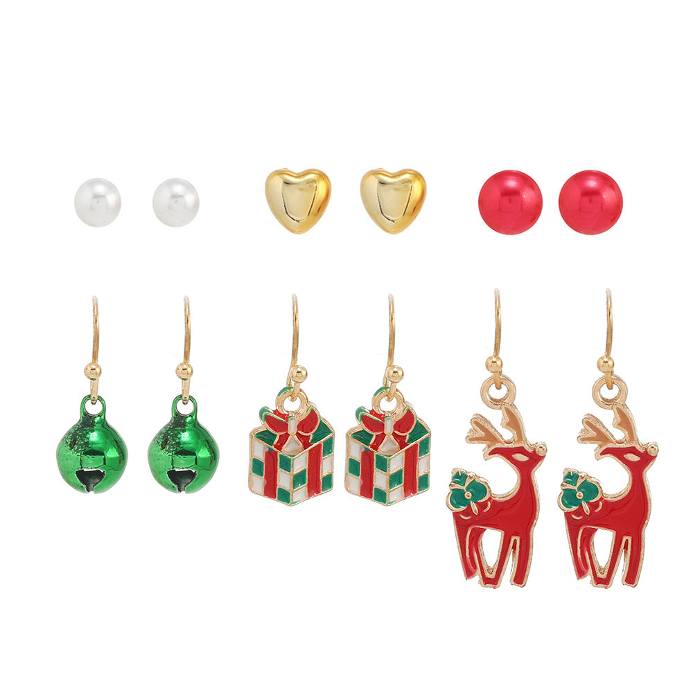 Wholesale Christmas Santa Claus Snowman Bell Pendant Earrings ACC-ES-DingZhou004