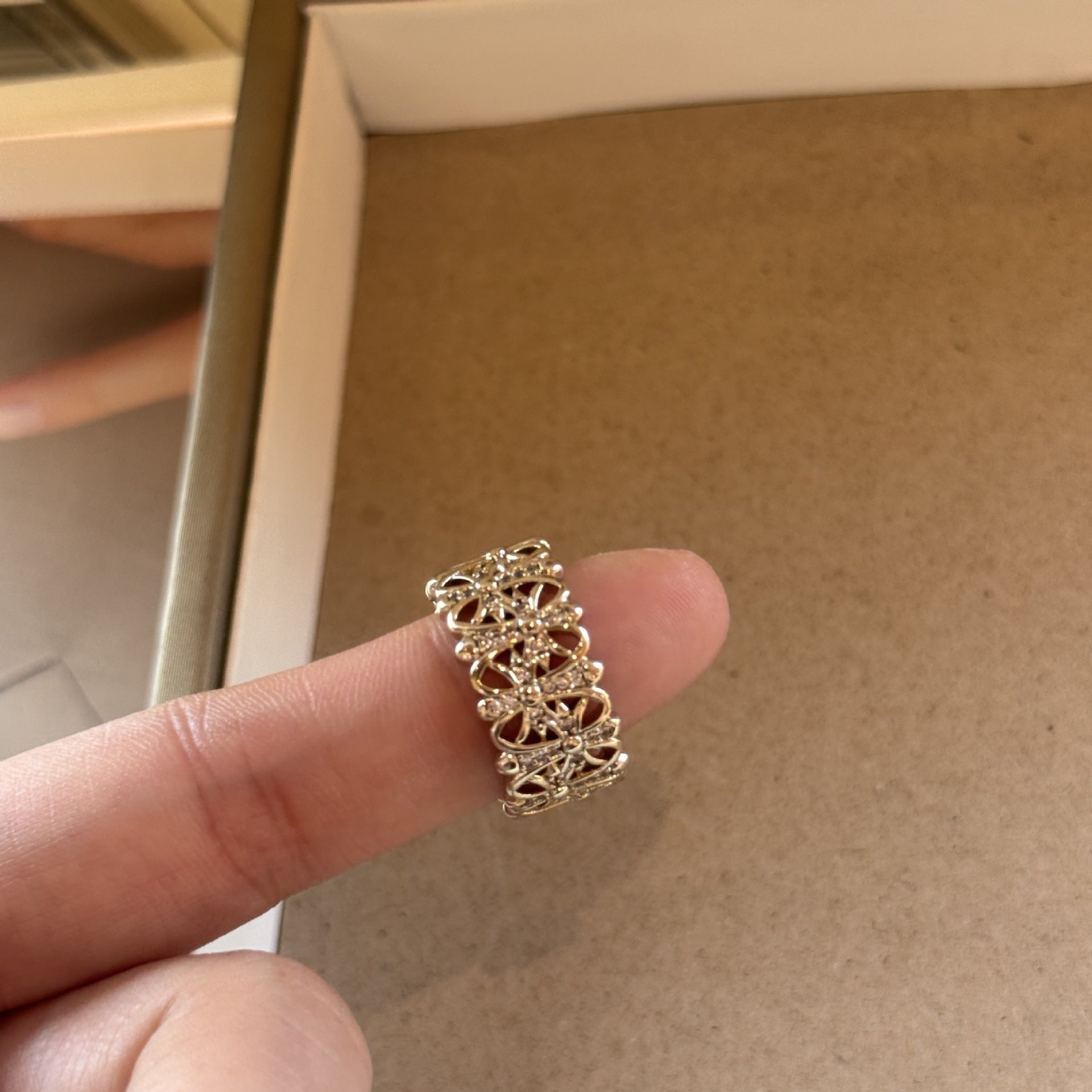 Wholesale Butterfly Wave Gold Plated Ring with Zircon,  Party Jewelry Accessory Boutique Resale