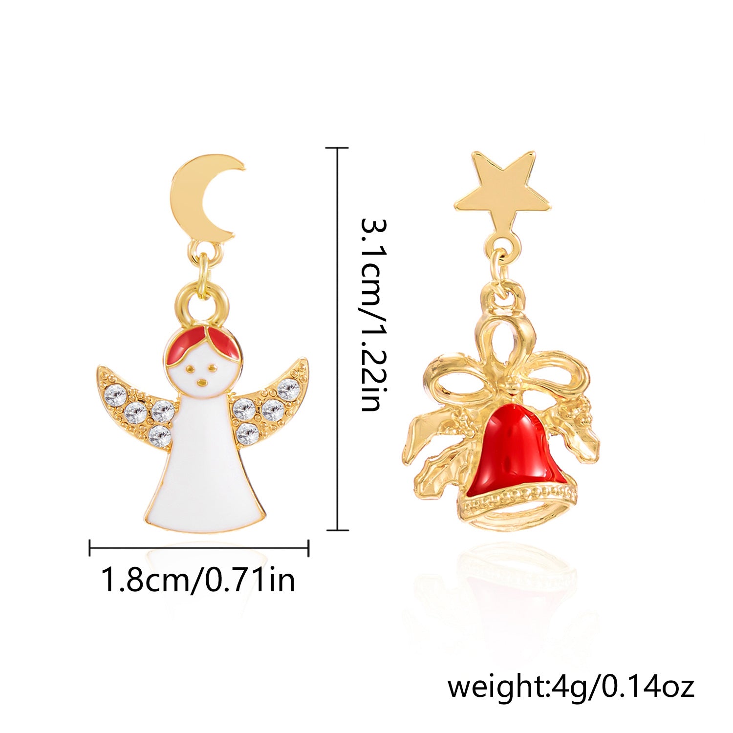 Wholesale Cartoon oil dripping  Christmas tree bell earrings