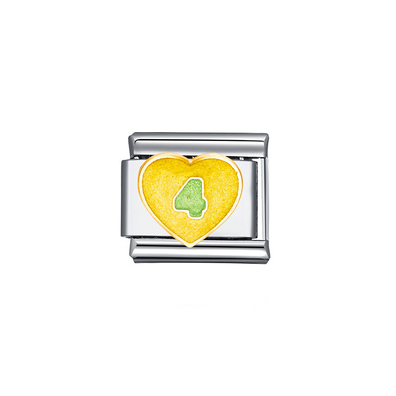 Pulsera de encanto italiano al por mayor de 9 mm Supulación de bricolaje SERIE DEL CORAZÓN DE CORAZÓN DE ACERDAD DE ACERDAD