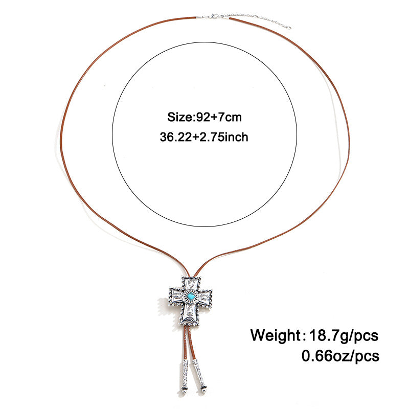 Wholesale Vintage Turquoise Cross Necklace ACC-NE-KJ007