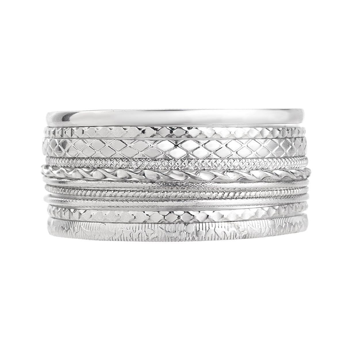 Wholesale Fashion Wide Face Carved  Alloy Personality Multi-Piece Bracelet