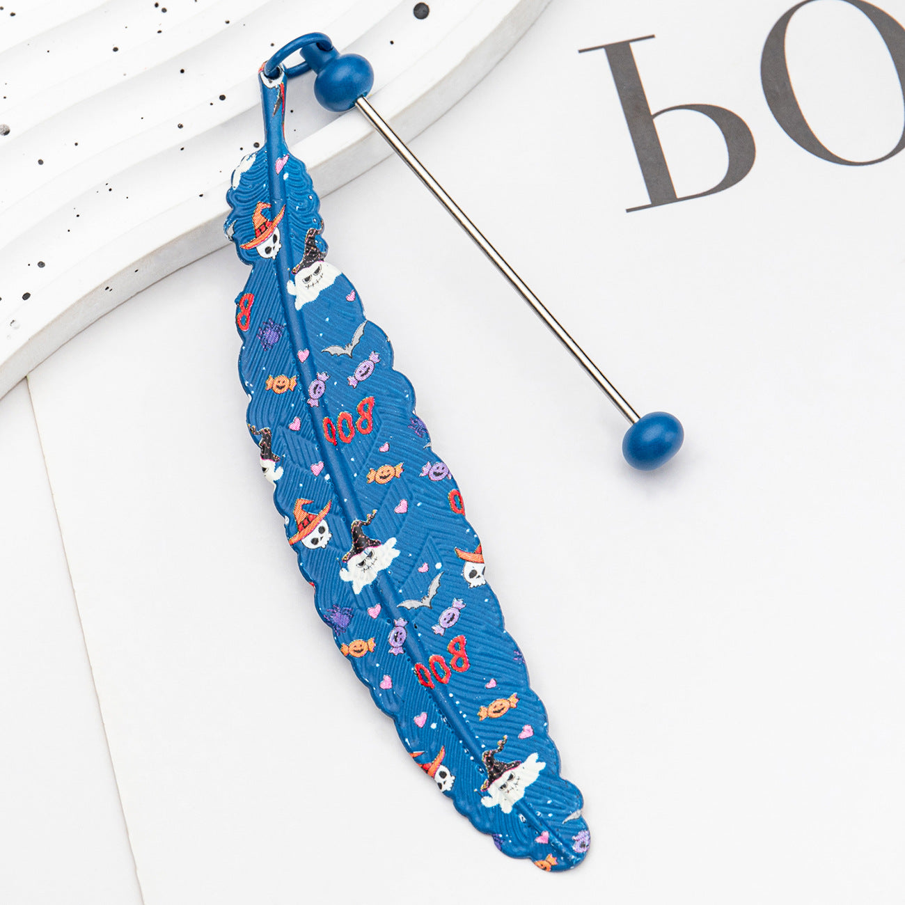 Wholesale Beadable Christmas Halloween Feather DIY Beaded Bookmarks ACC-BM-HuaH003