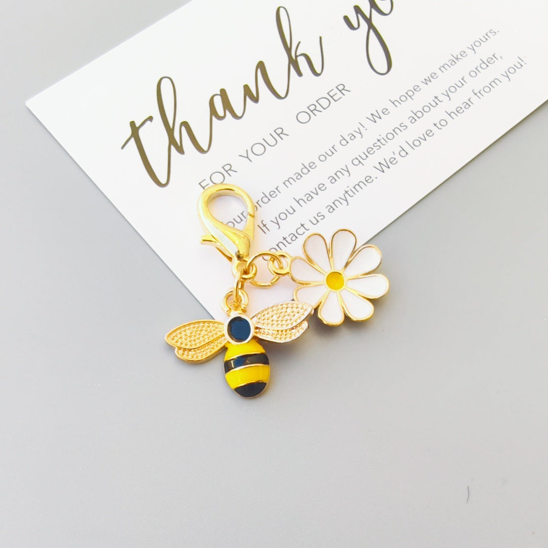 Wholesale Alloy Cartoon Bee Ladybug Keychain Pendant Bag Charm Gift Accessory