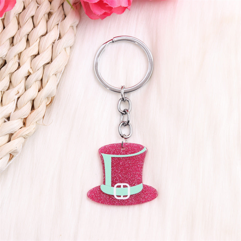 Wholesale Valentine's Day Dwarf Horseshoe Sweater Hat Acrylic Keychain