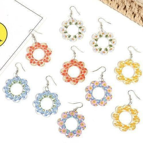 Wholesale Christmas acrylic earrings personality trend travel design earrings