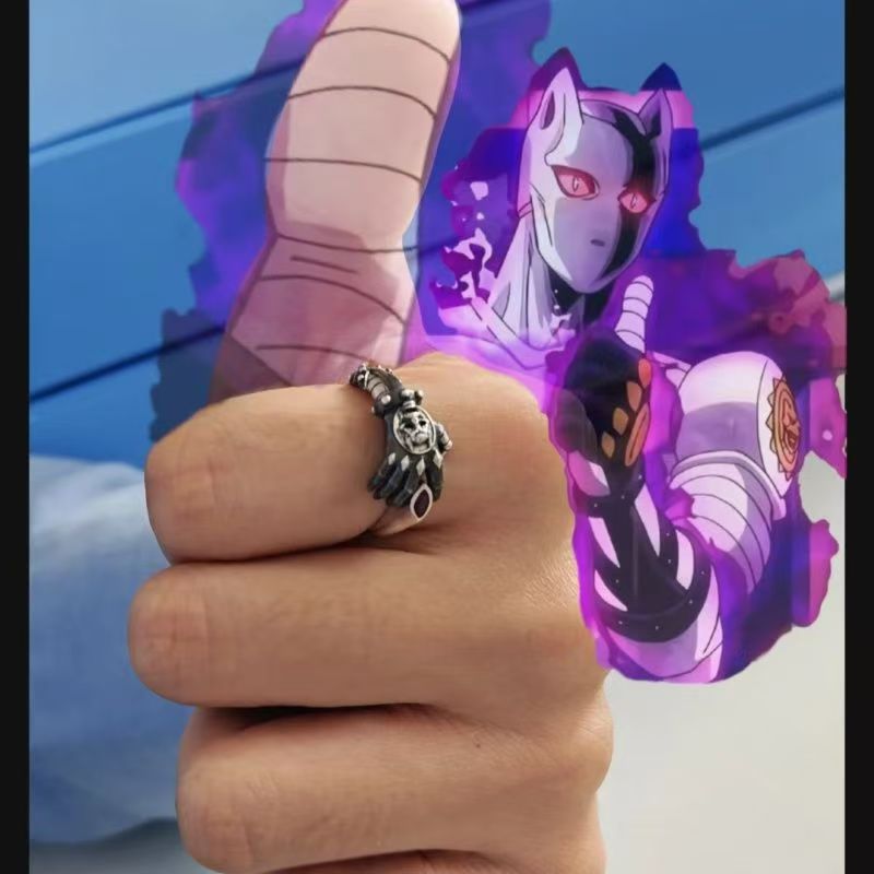 Wholesale JoJo' s Bizarre Adventure Metal Ring Adjustable Anime Fashion Jewelry Accessory Gift ACCVIP
