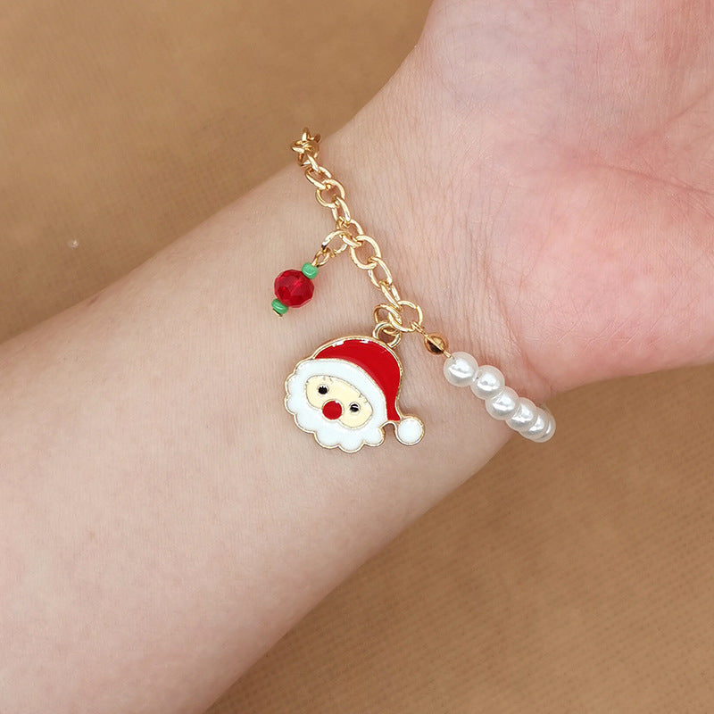 Wholesale Christmas Alloy Christmas Tree Old Man Snowman Bracelet ACC-BT-Haol013