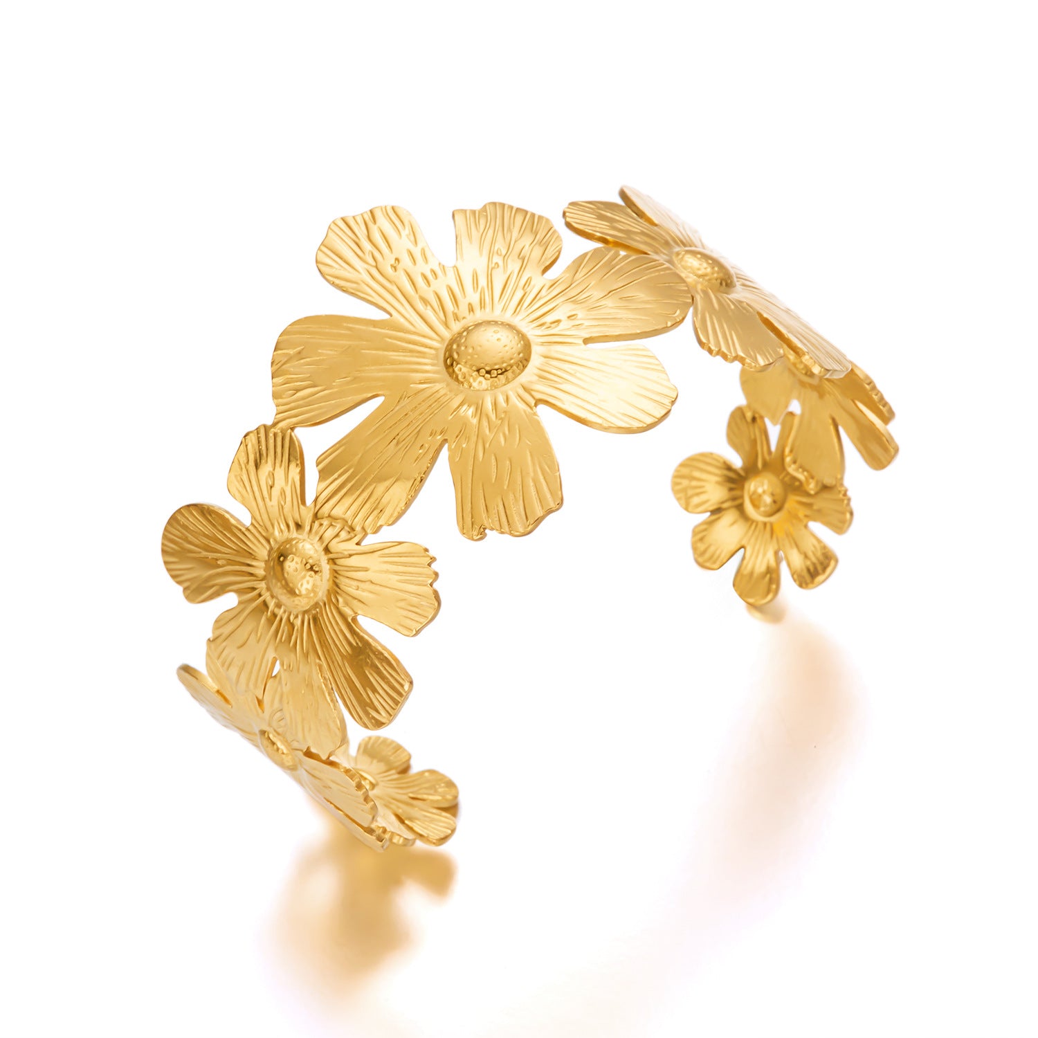 Wholesale Bow Flower French Gold-plated Stainless Steel Bracelet