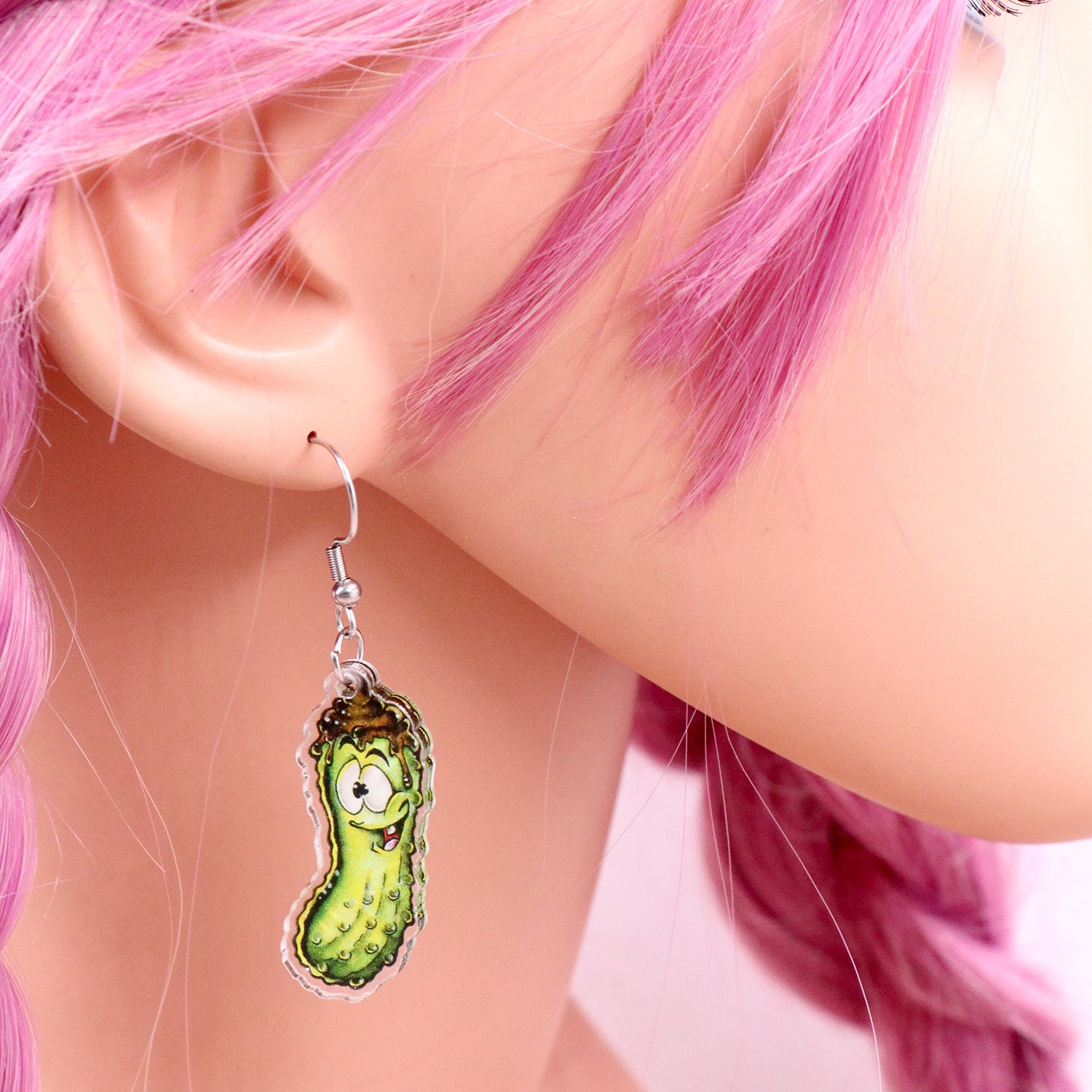 Wholesale Vegetable Pickled Cucumber Acrylic Earrings ACC-ES-AnDao016