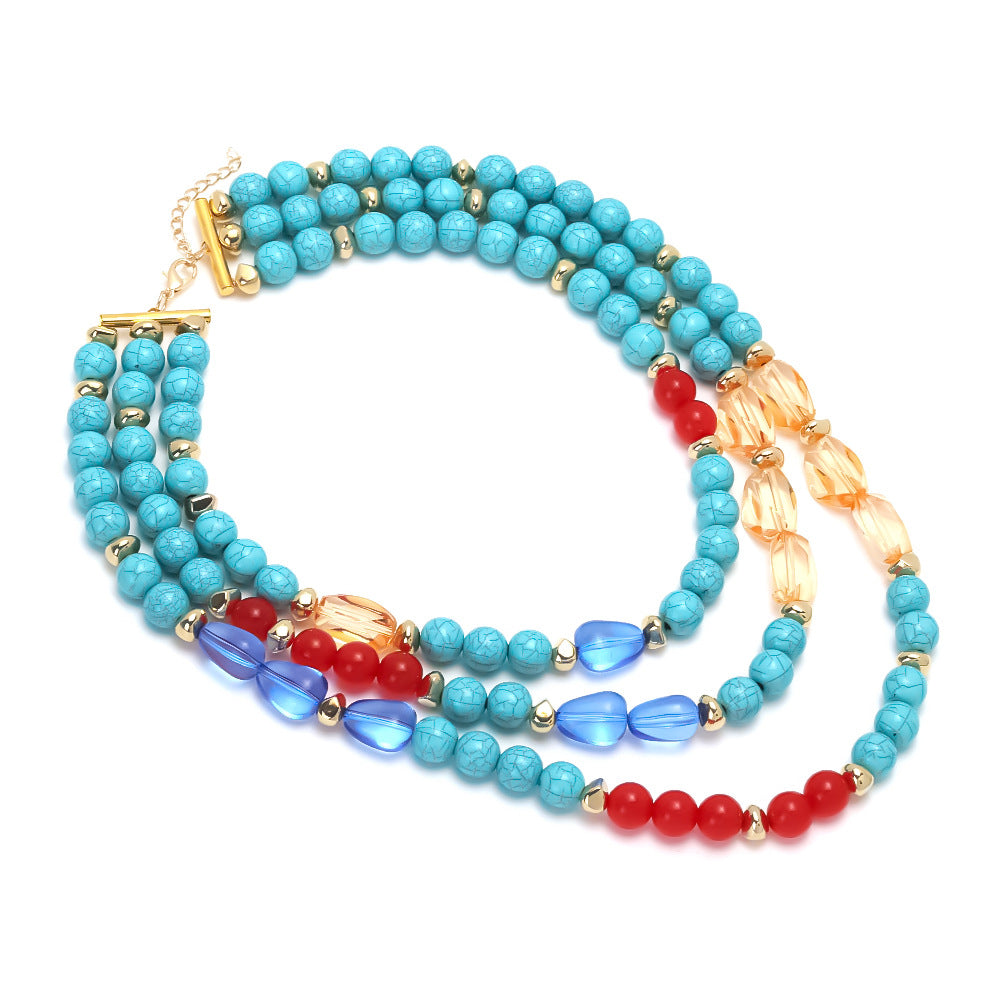 Wholesale  Light Luxury Style Handmade Turquoise Beads  Necklace