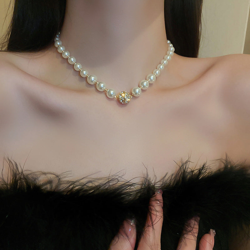 Wholesale Multi-layered Pearl Necklace Vintage Clavicle Chain Choker Necklace ACC-NE-Huih001