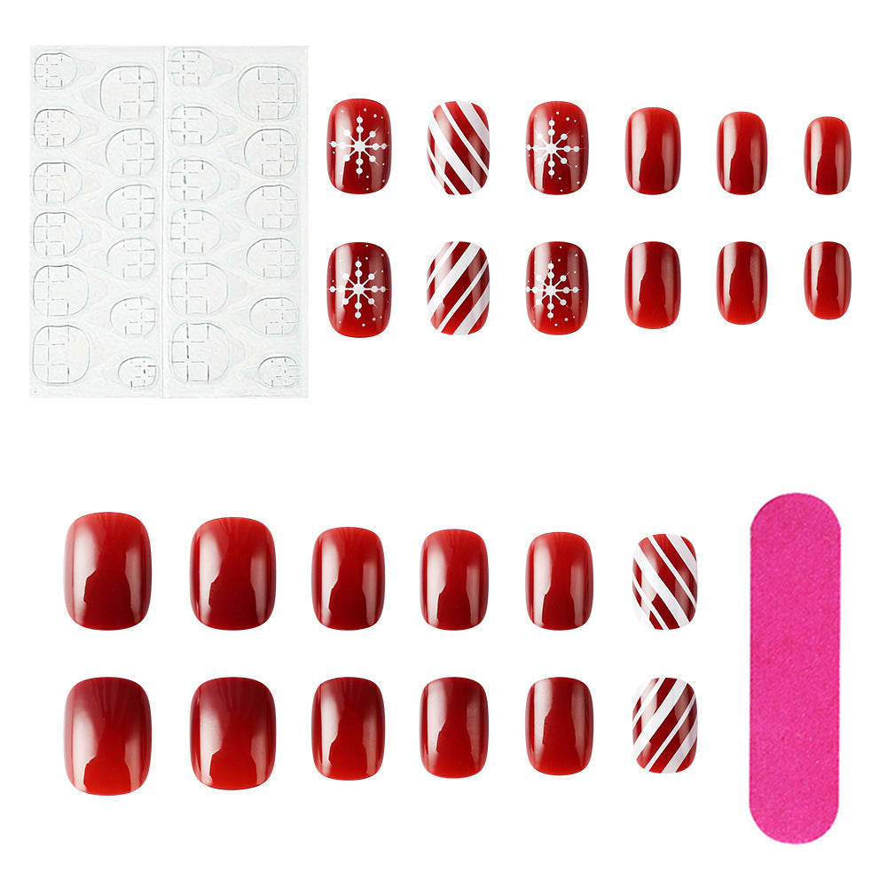 Wholesale 24 Pieces/box Christmas Glossy Nails Kits Nail Stickers ACC-NS-MiKe001