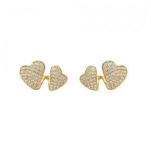 Wholesale S925 silver needle  full diamond love earrings