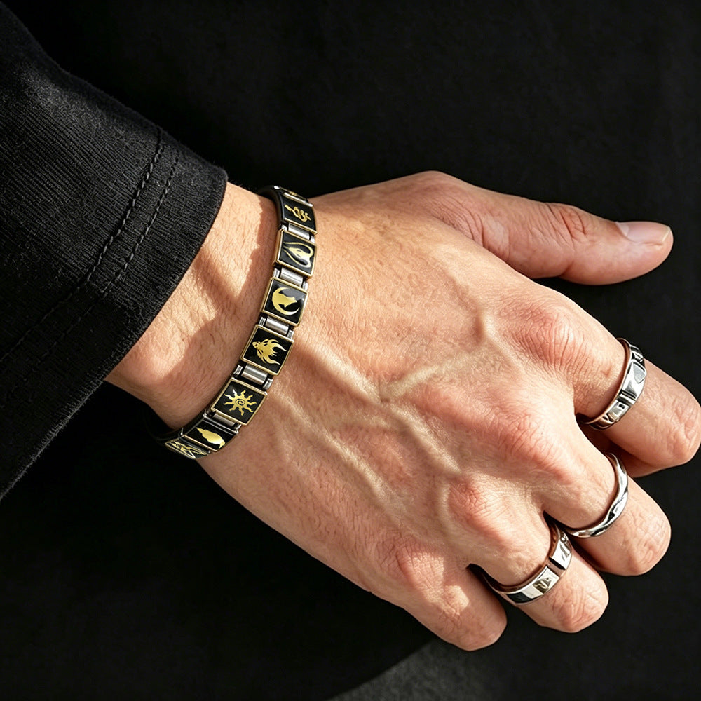 Wholesale Gothic Punk Modular Bracelet Stainless Steel DIY Jewelry Accessory For Unisex Everyday Wear