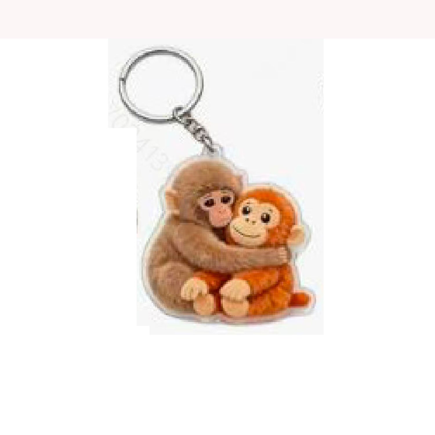 Wholesale Punch Monkey Baby Acrylic Keychain Western Style 2D Flat Pendant for Boutique Resale Bag Charm