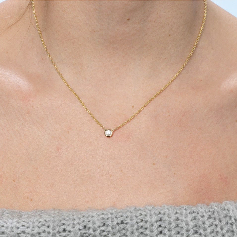 Wholesale zircon oval round pendant necklace