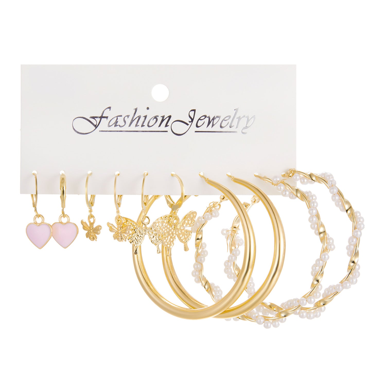 Wholesale pearl butterfly ladies earrings set