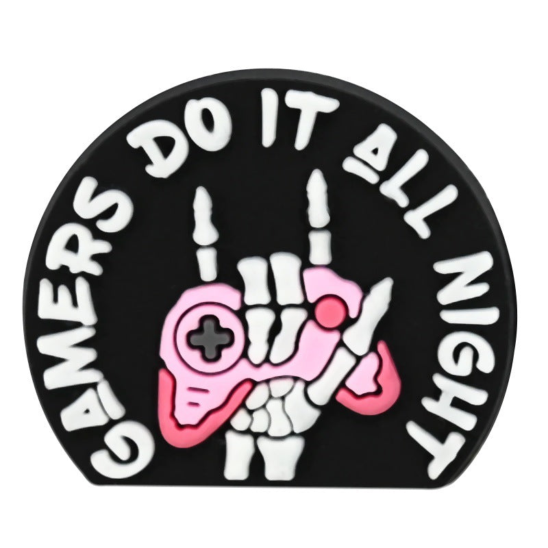 Wholesale  Random 100pcs phrase seriesPVC Soft Rubber Shoe Buckle Decoration