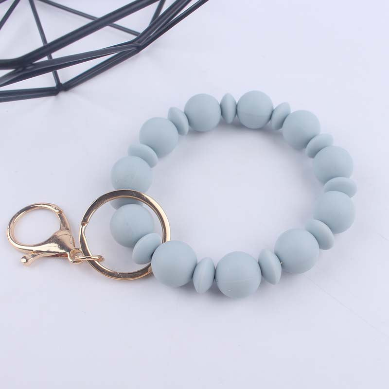 Wholesale  food grade silicone beads spacer beads bracelet beaded wrist keychain