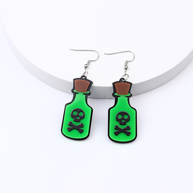 Wholesale Trendy Acrylic  Earrings with Skull Pumpkin Design - Jewelry Accessory for Party Wear and Gift