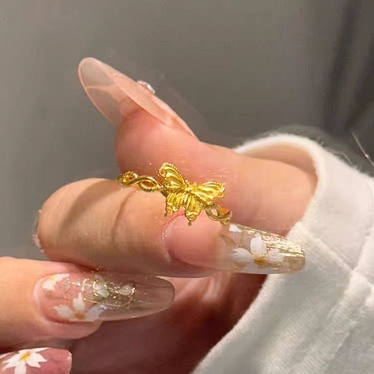 Wholesale Filigree Butterfly Ring Gold Plated Open Ring for Everyday Gift Boutique Resale