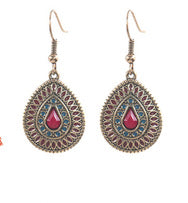 Wholesale Vintage Alloy Geometric Water Drop Oil Drop Tassel Earrings Party Jewelry Accessory